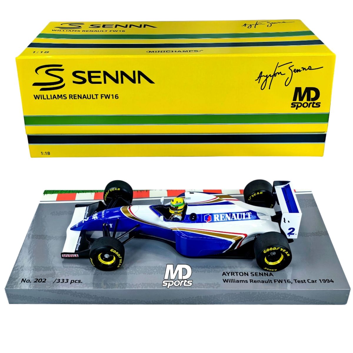 FORMULA 1 - Auto F1 Williams Fw16 Test 1994 Ayrton Senna Minichamps 1:18