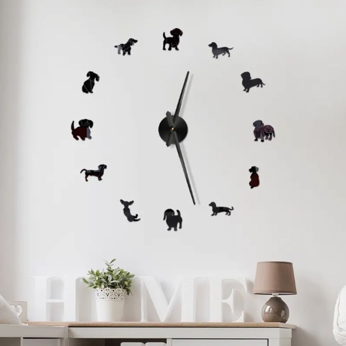 GENERICO - Reloj de pared Dachshund 3D para decoración del hogar