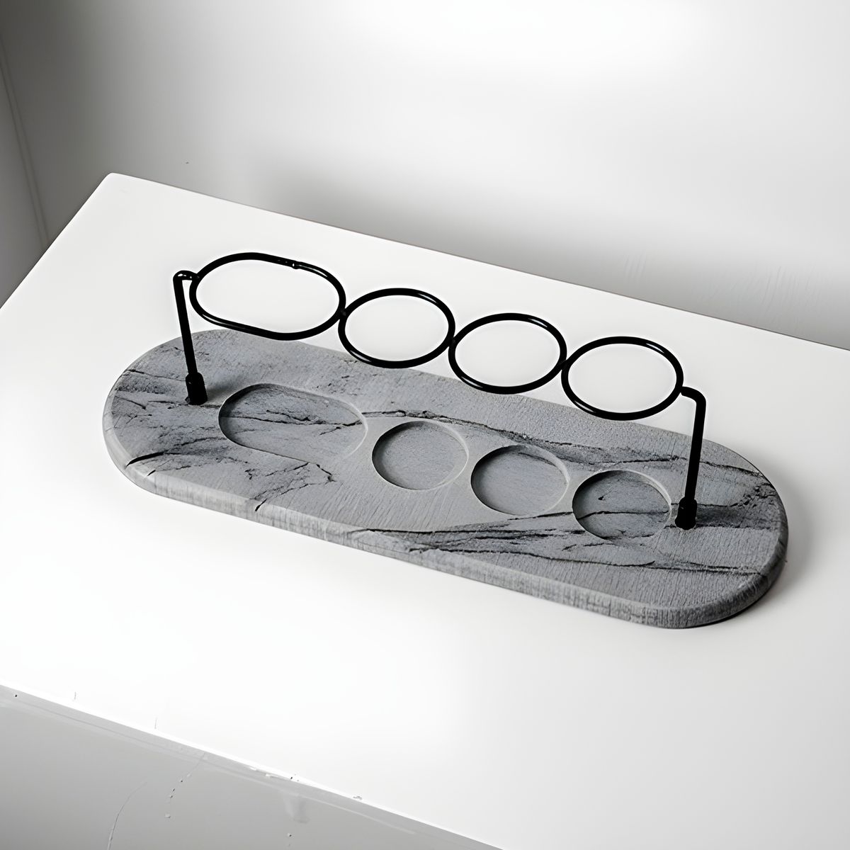 GENERICO - Soporte Porta Cepillos Pasta Dental Absorbente Diatomita Gris