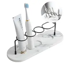 GENERICO - Soporte Porta Cepillos Pasta Dental Absorbente Diatomita Blanco