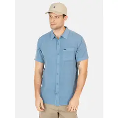VOLCOM - Camisa MC Barlo Celeste Hombre