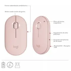 LOGITECH - KIT TECLADO Y MOUSE INALAMBRICO USB ROSA MK470