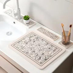 GENERICO - Almohadilla Diatomita Antideslizante de grifo drenaje 40X10 CM