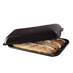 EMILE HENRY - Horno De Cerámica Para Pan Baguette Gris Oscuro