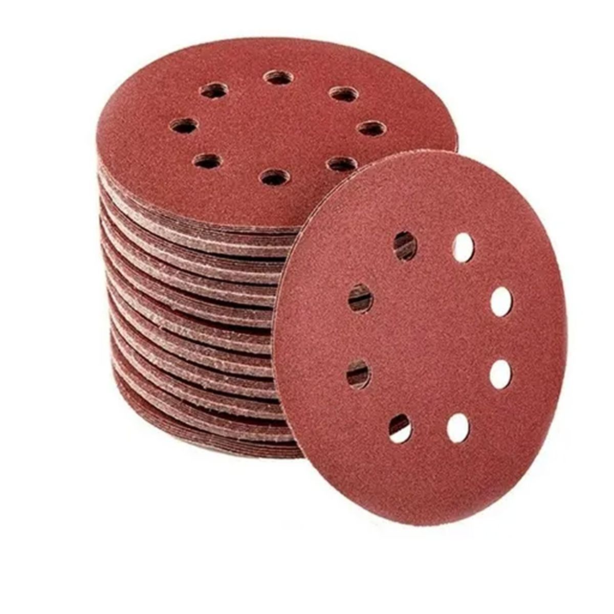 OFERTABKN - Set 100 Lijas #180 Velcro Con 8 Orificios 125mm 5 Pulgadas