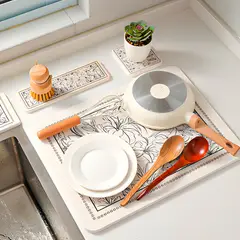 GENERICO - Almohadilla Cepillo Dientes Antideslizante Diatomita 10x10cm