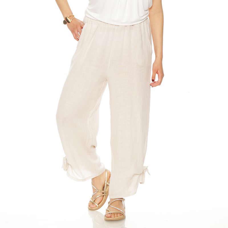WADOS - PANTALON LINO BASTA CON AMARRAS PRETINA ELASTICADA