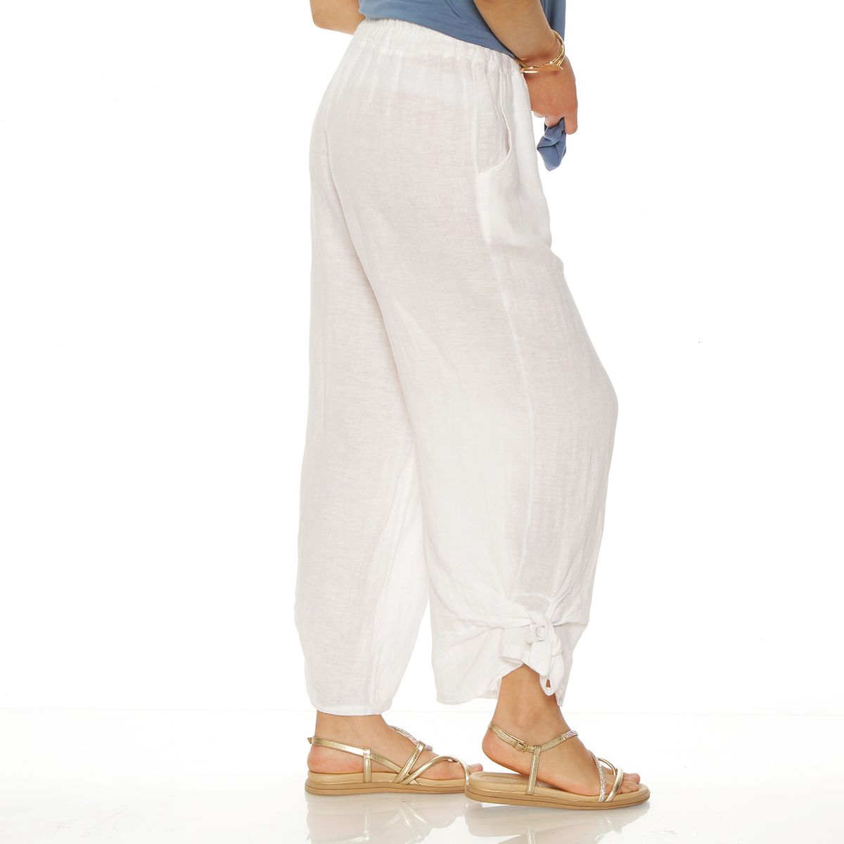 WADOS - PANTALON LINO BASTA CON AMARRAS PRETINA ELASTICADA