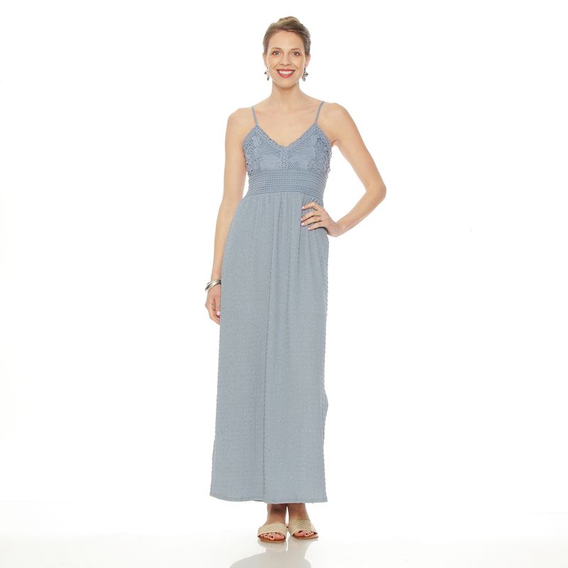 WADOS - VESTIDO SIN MANGA CON ENCAJE EN BUSTO CON PIEZA EN CINTURA