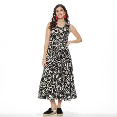 WADOS - VESTIDO SIN MANGA ESTAMPADO ESCOTE REDONDO CON BOLSLLO