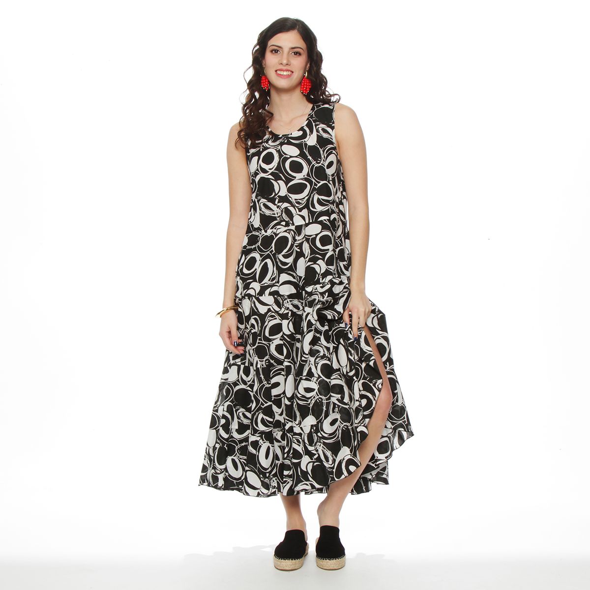 WADOS - VESTIDO SIN MANGA ESTAMPADO ESCOTE REDONDO CON BOLSLLO