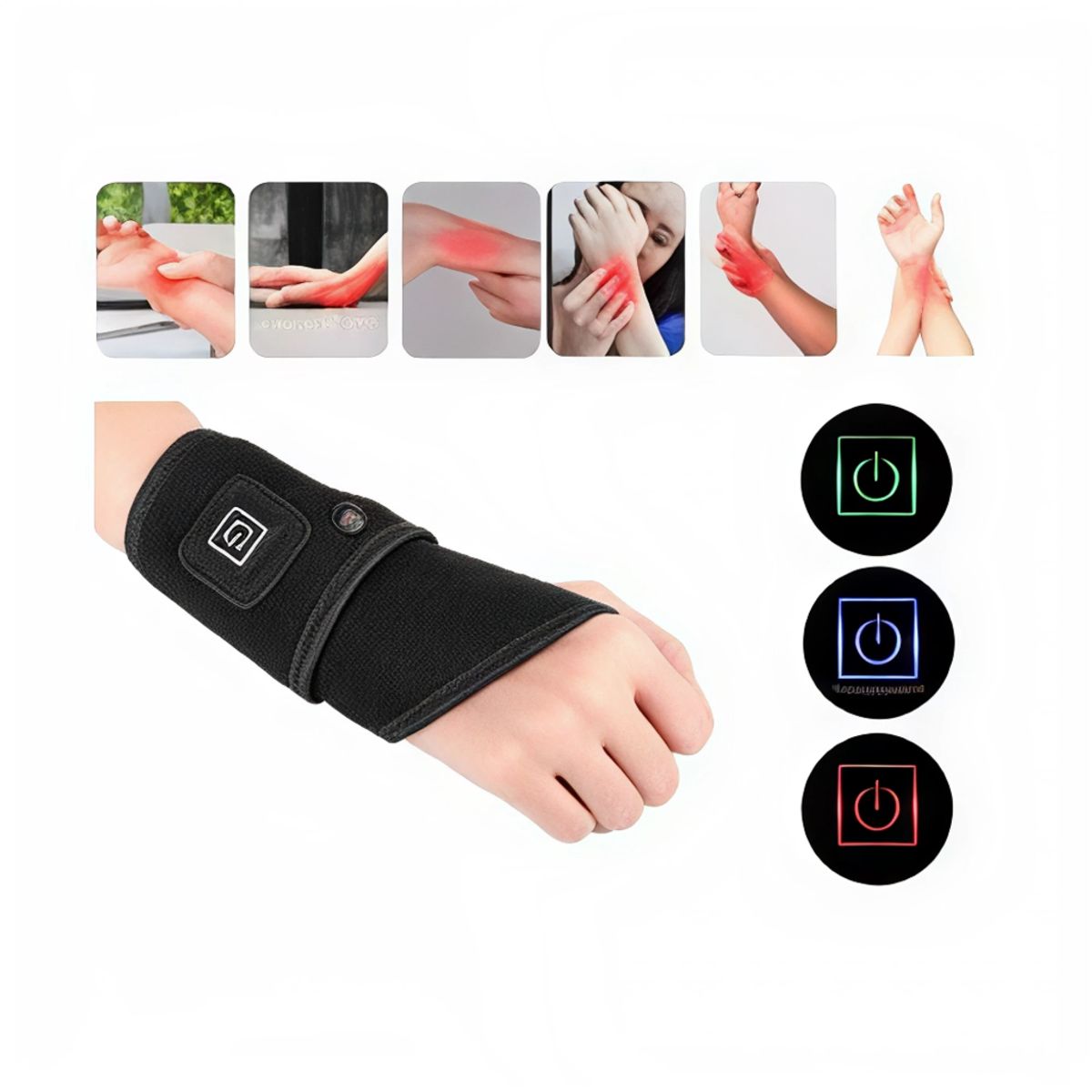 MOVI - Muñequera Térmica con 3 Niveles de Calor Alivia Dolor y Tensión