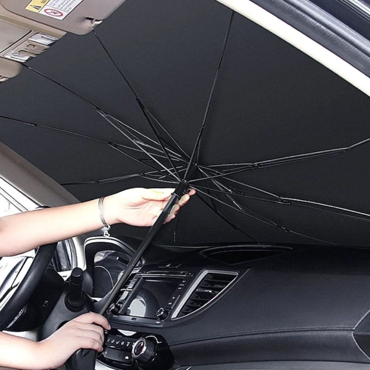 MOVI - SOMBRILLA TIPO PARAGUAS PLEGABLE PARA PARABRISAS AUTO UV