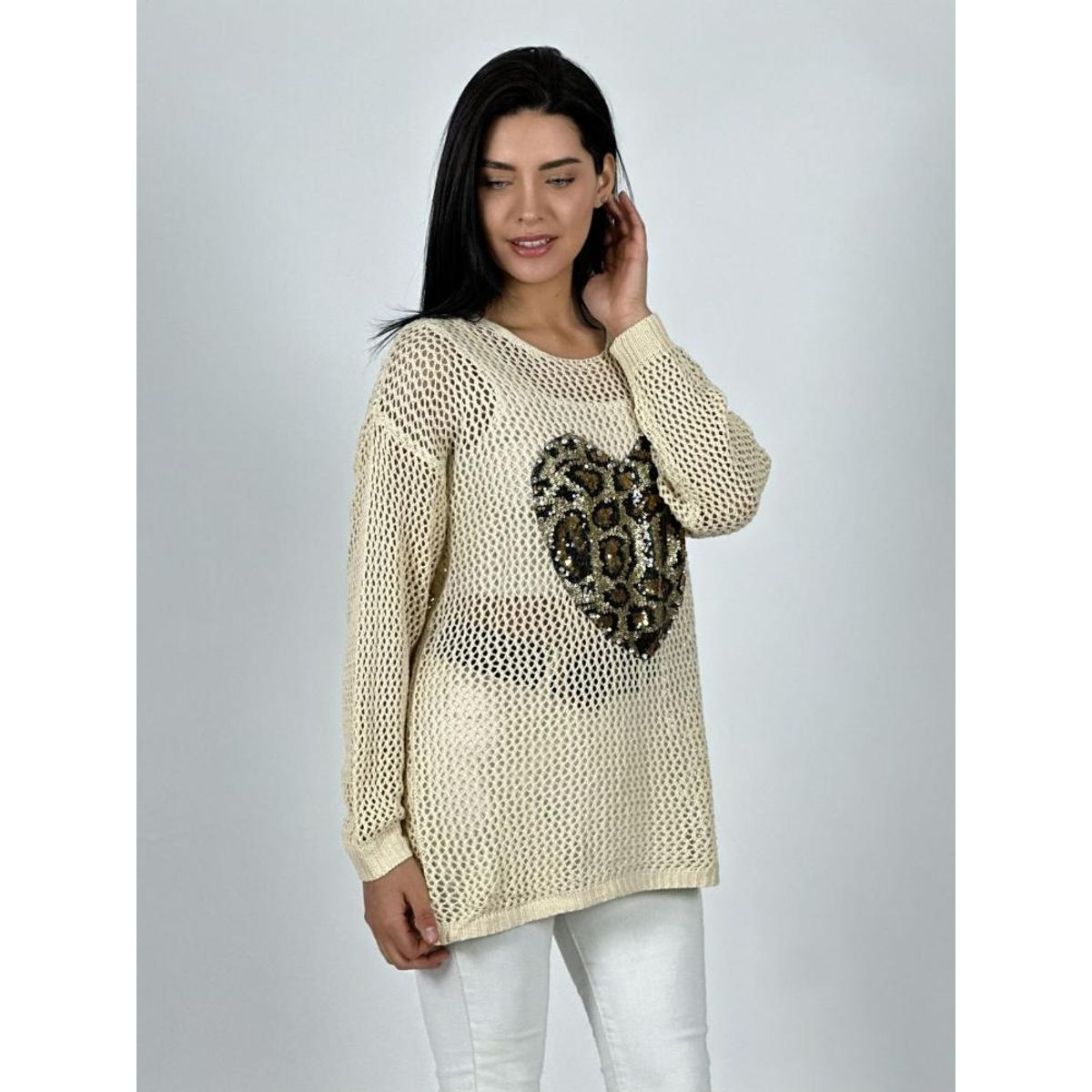 ENIGMATICA BOUTIQUE - Polera Hilo Broderi Corazón Print