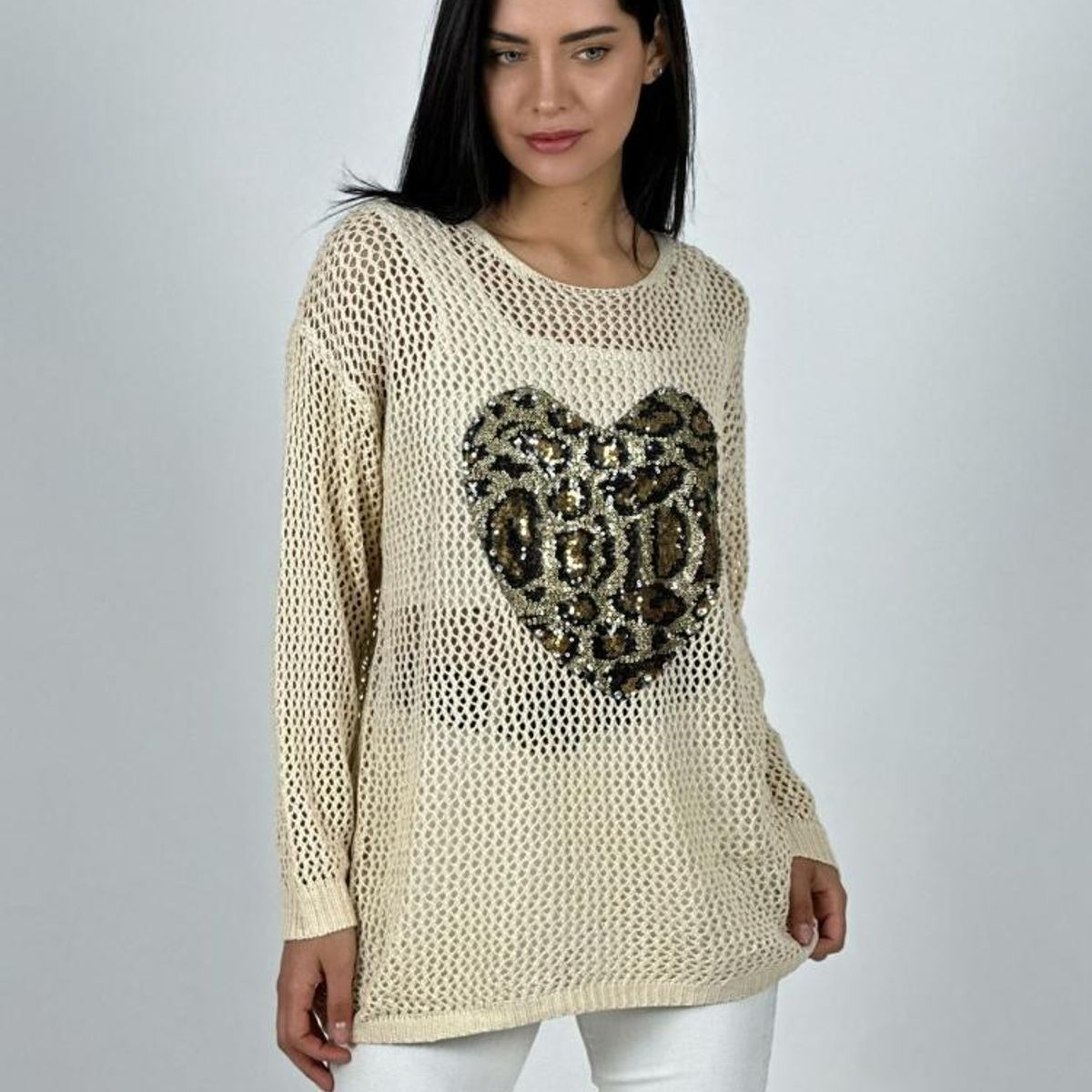 ENIGMATICA BOUTIQUE - Polera Hilo Broderi Corazón Print