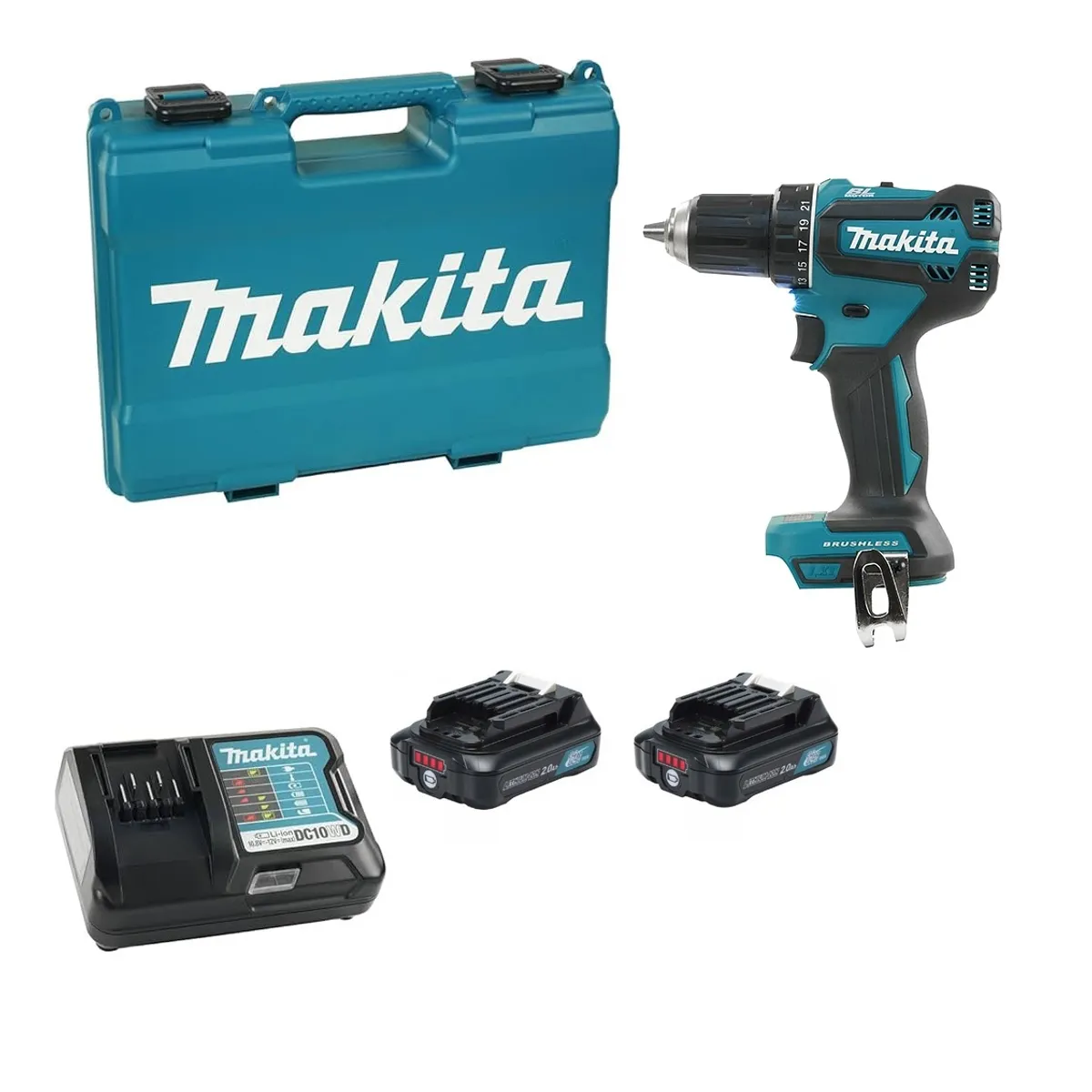 MAKITA - Taladro Atornillador 12V Max + 2 BAT. 12v 2,0 Ah Makita DF333DWYE