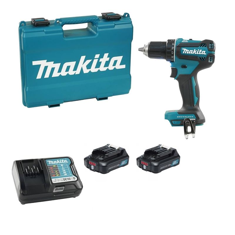 MAKITA - Taladro Atornillador 12V Max + 2 BAT. 12v 2,0 Ah Makita DF333DWYE