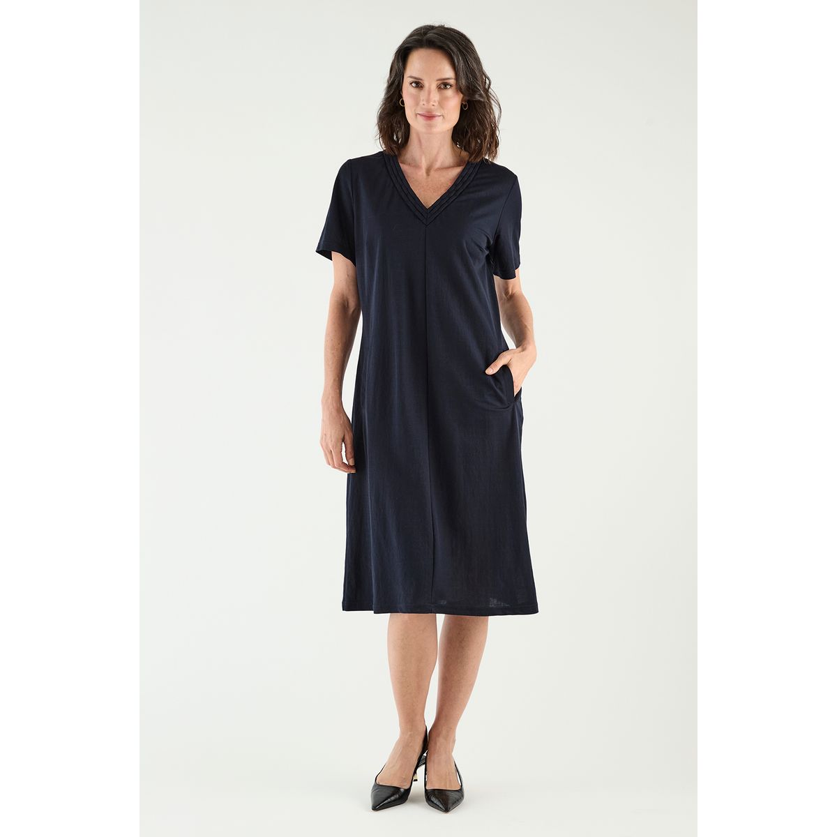 MA GRIFFE - Vestido Largo Azul Marino Mujer Magriffe