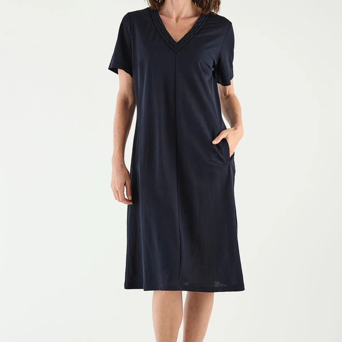 MA GRIFFE - Vestido Largo Azul Marino Mujer Magriffe