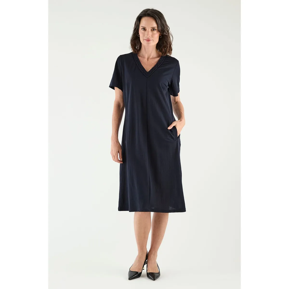 MA GRIFFE - Vestido Largo Azul Marino Mujer Magriffe