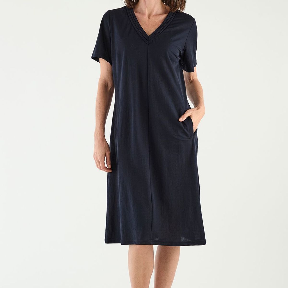 MA GRIFFE - Vestido Largo Azul Marino Mujer Magriffe