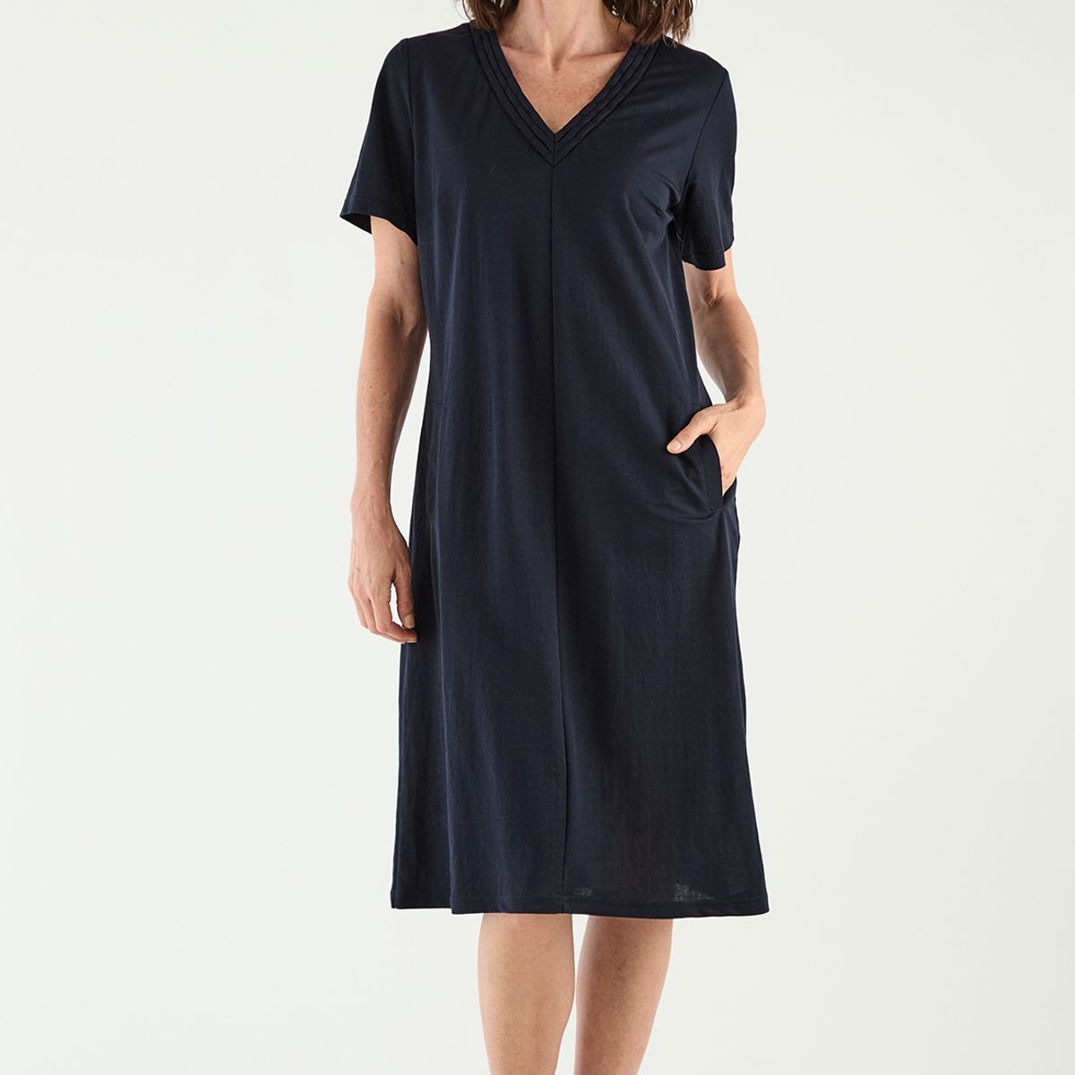 MA GRIFFE - Vestido Largo Azul Marino Mujer Magriffe