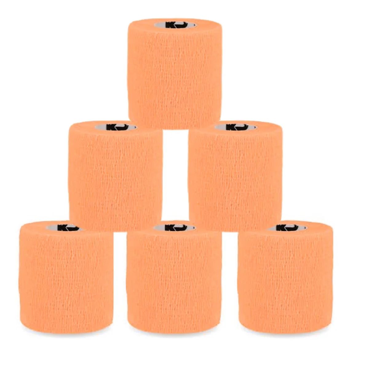GENERICO - Pack X6 Cinta Para Vendaje Venda Coban Deporte 75mmx450cm Naranja
