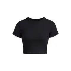 UNDER ARMOUR - Polera Manga Corta Lifestyle para mujer Rival Rib Baby negro