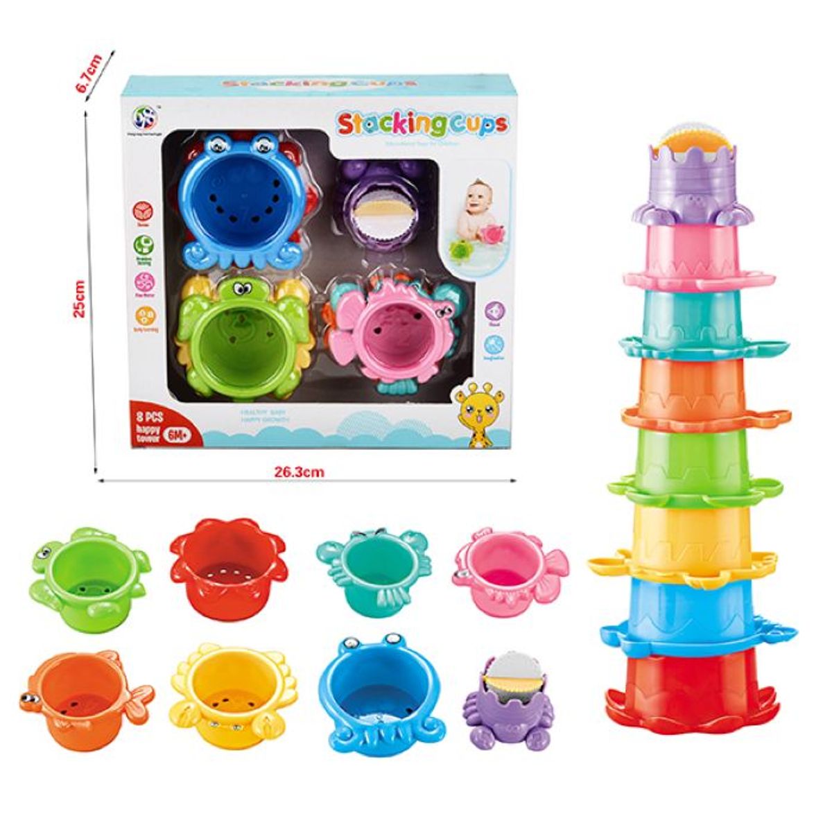 GENERICO - Set Juguetes Para Niños De Baño Y Playa 8 Pcs