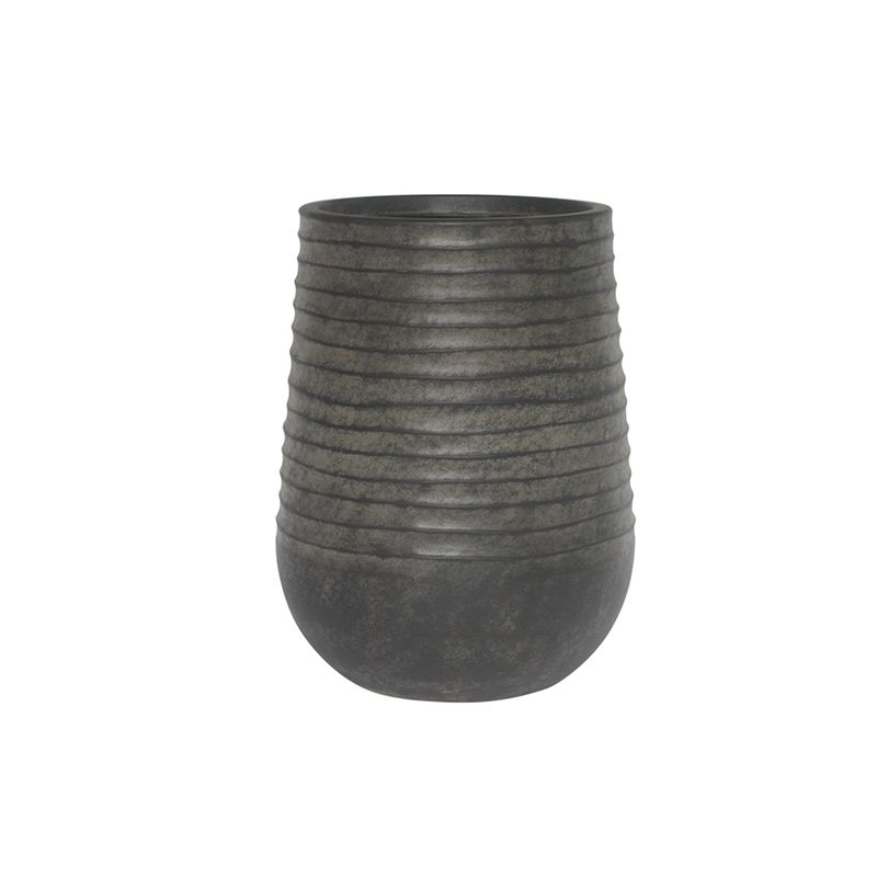 NECTAR - Macetero Ámsterdam Negro Redondo Poliresina Diámetro 53 cm x Alto 69,5 cm