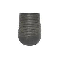 NECTAR - Macetero Ámsterdam Negro Redondo Poliresina Diámetro 39 cm x Alto 51 cm