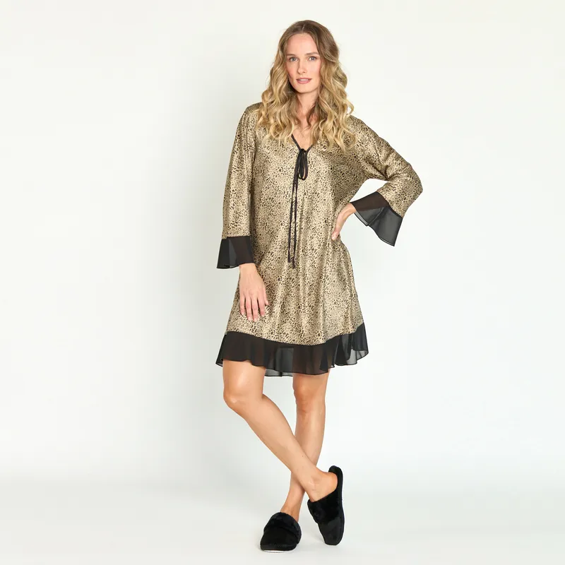 BARBIZON - Camisa de Dormir Sesgo Animal Print