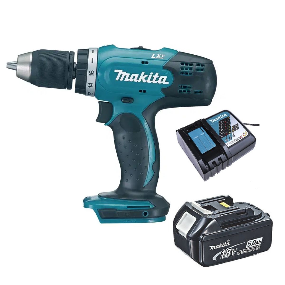 MAKITA - Taladro Atornillador 18v Inalámbrico 42 Nm Makita DDF453 (5 Ah).