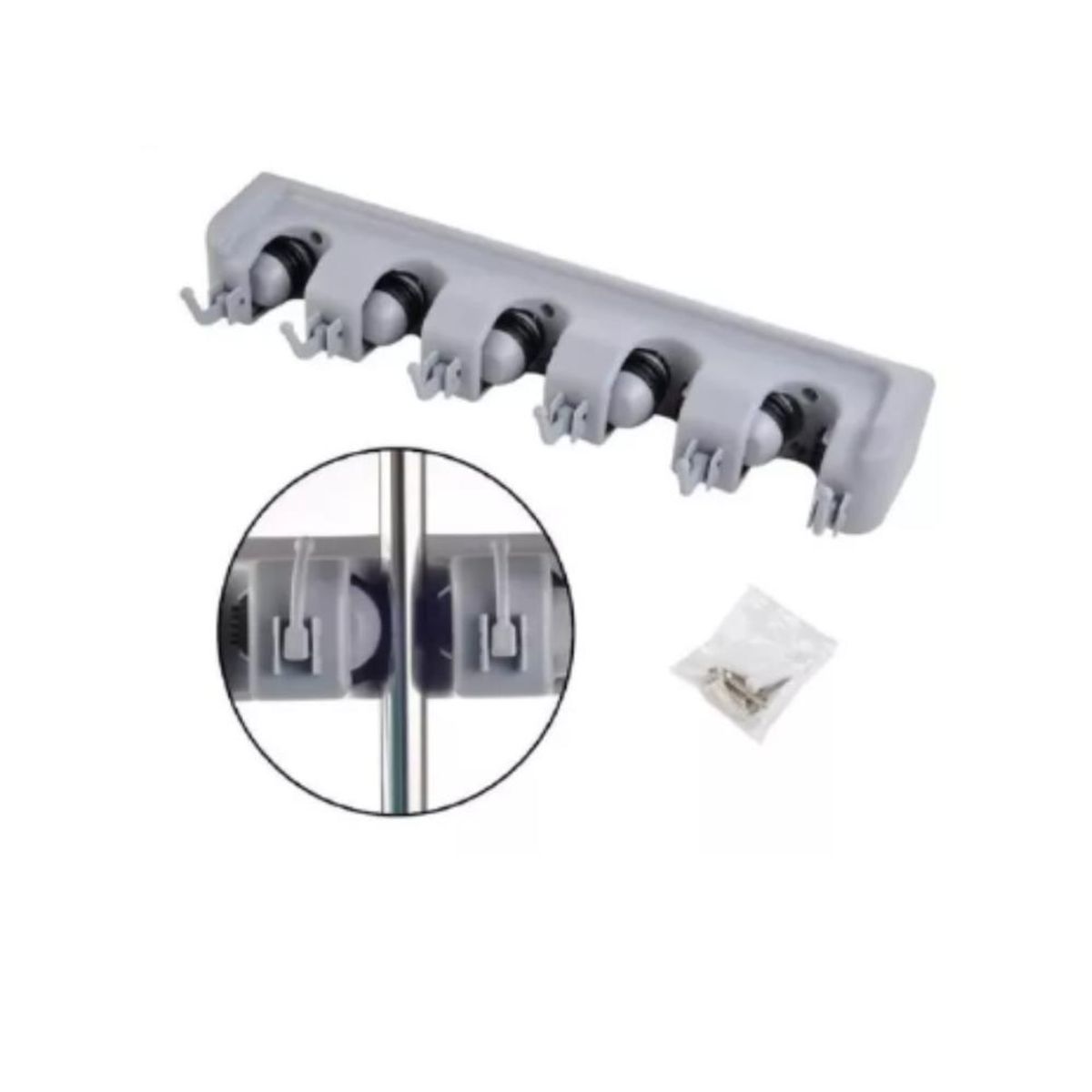 GENERICO - Colgador De Escobas Y Útiles De Aseo Con Ganchos Organizador