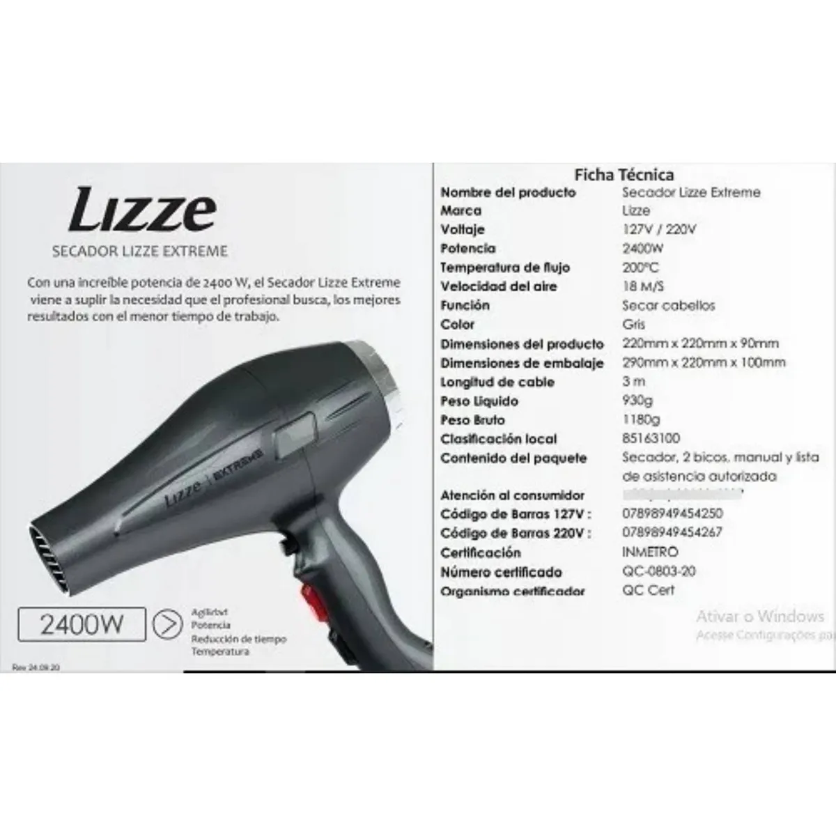 LIZZE - Secador Lizze Profesional 2400W