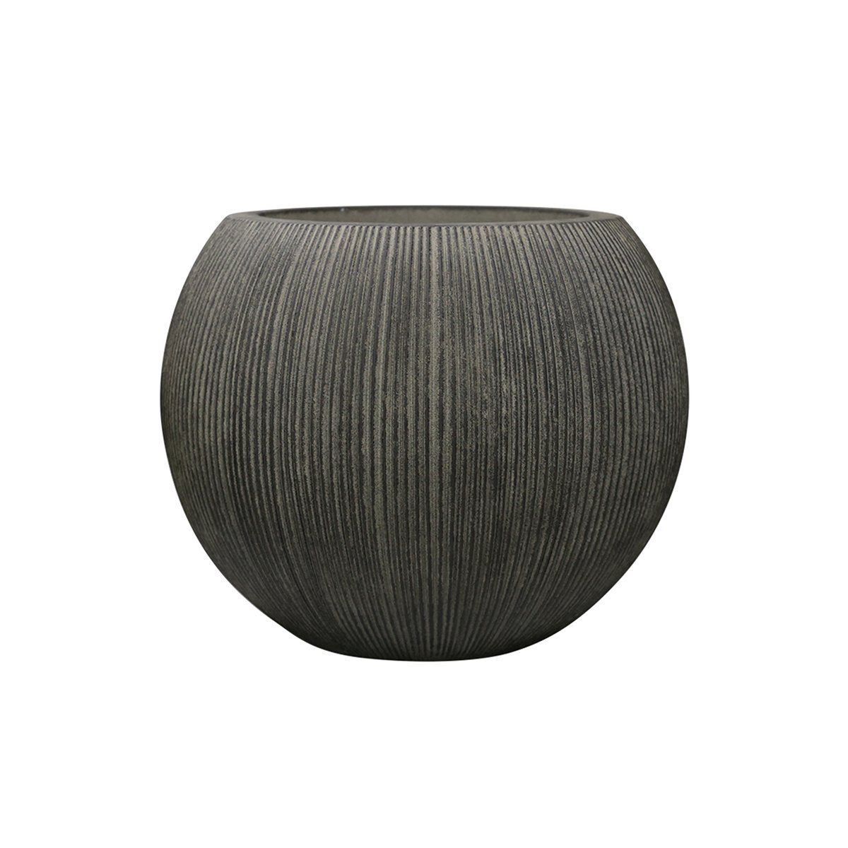 NECTAR - Macetero Belgrado Negro Redondo Poliresina Diámetro 53 cm x Alto 41 cm