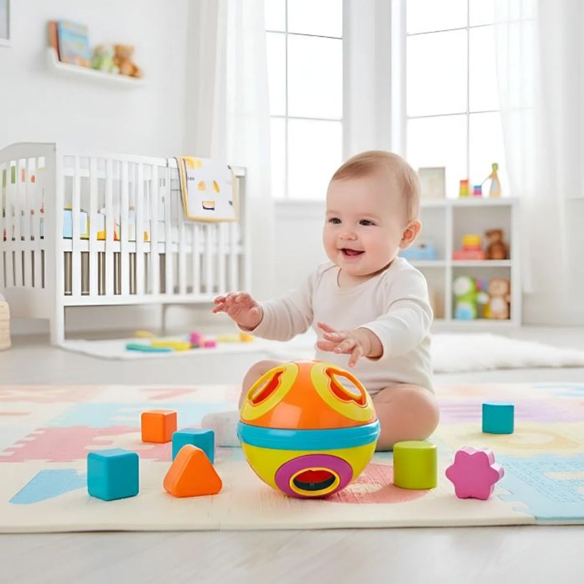 GENERICO - Pelota Didáctica Con Encajes De Figuras Para Bebés