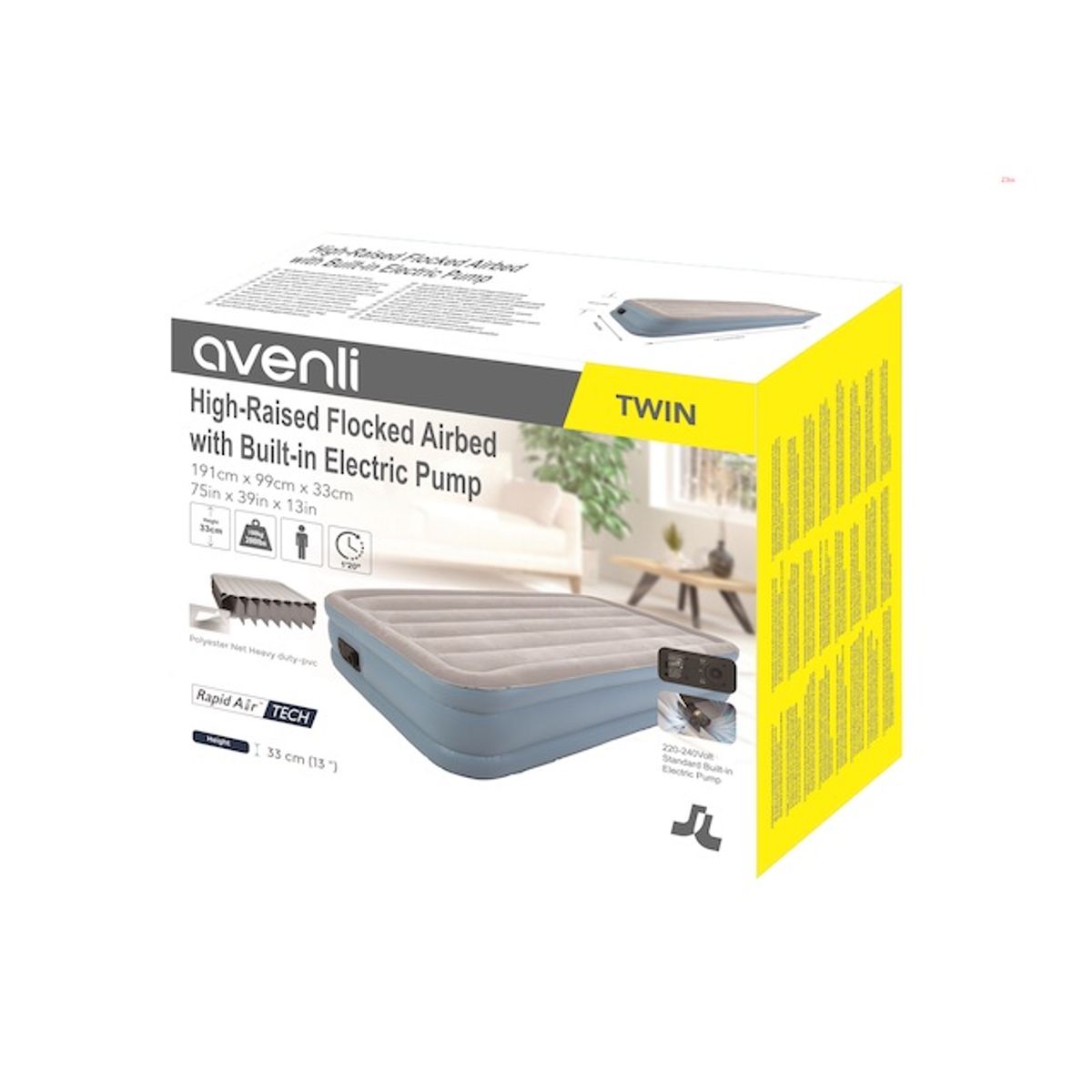 AVENLI - COLCHON INFLABLE ELECTRICO- TWIN