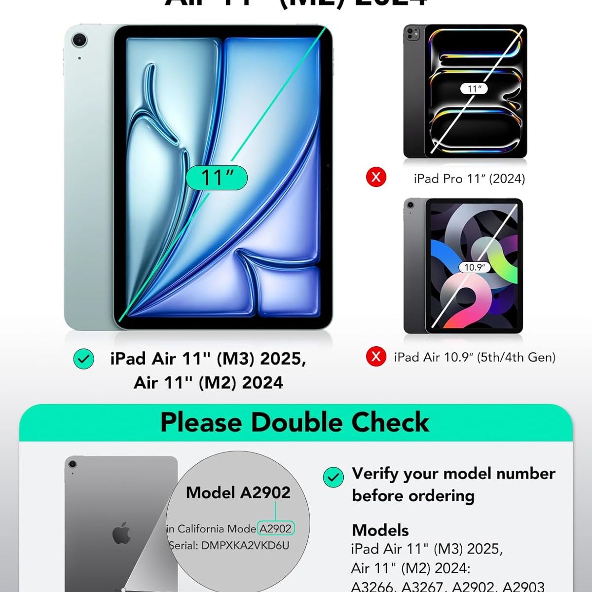 ESR - Lamina Vidrio ESR Para iPad Air 11 M3 / M2 2025 (2 Un)