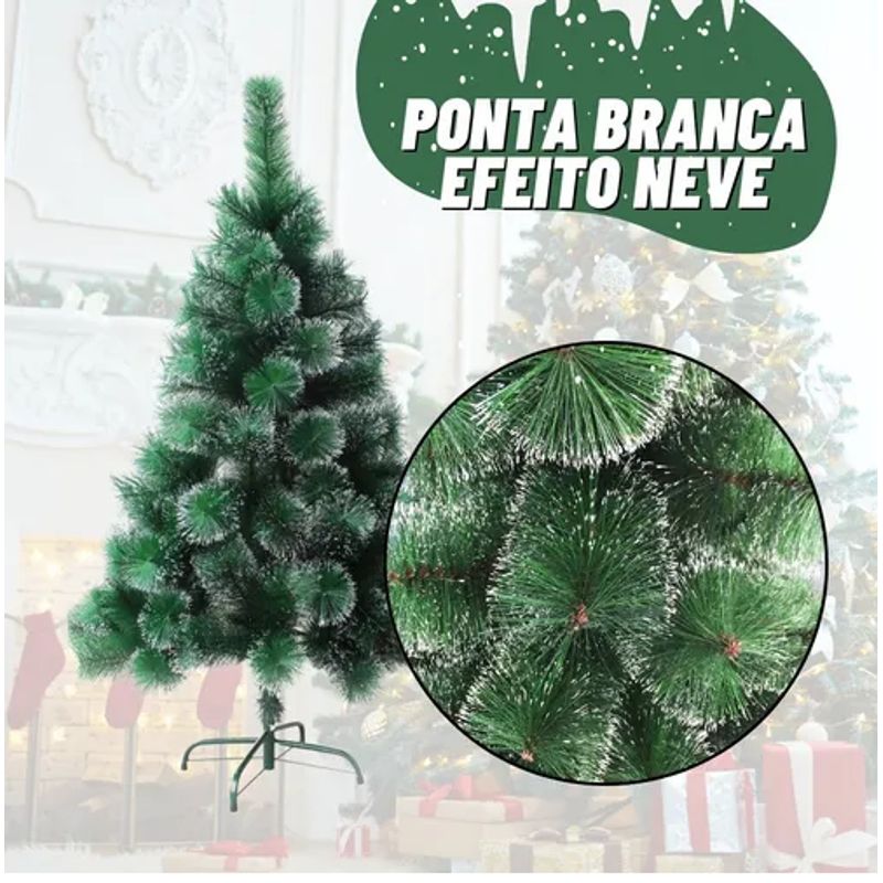 GENERICO - Árbol de Navidad verde con puntas blancas 90cm
