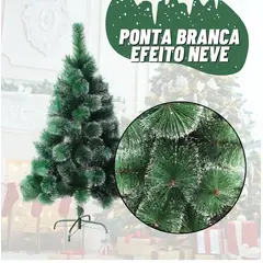 GENERICO - Árbol de Navidad verde con puntas blancas 90cm
