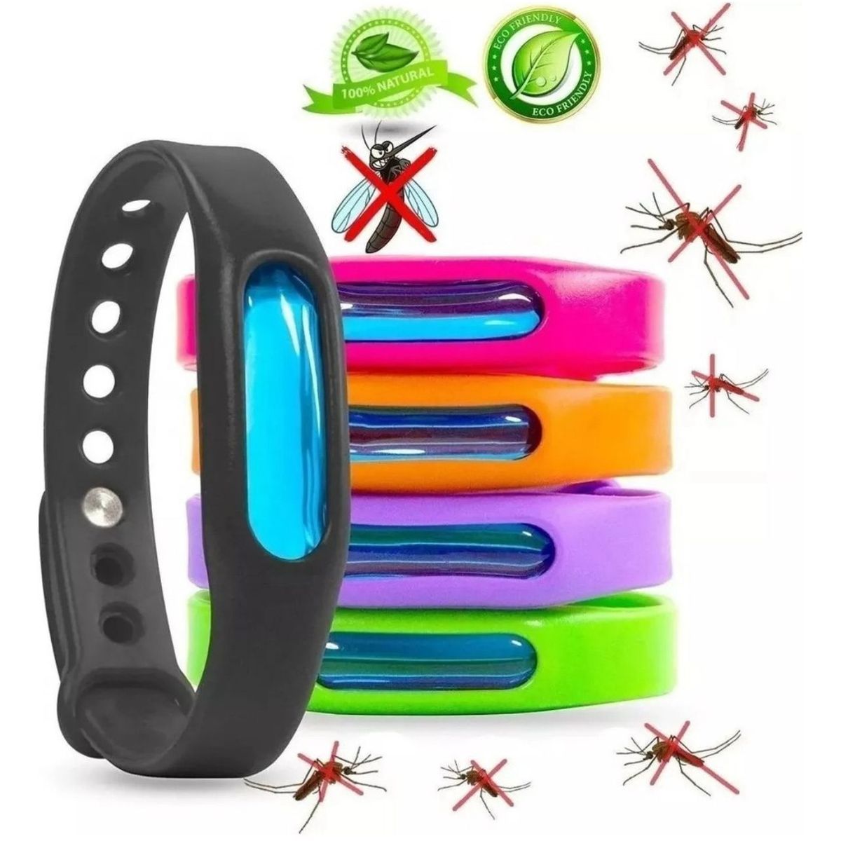 GENERICO - SET 12 PULSERAS REPELENTE MOSQUITOS