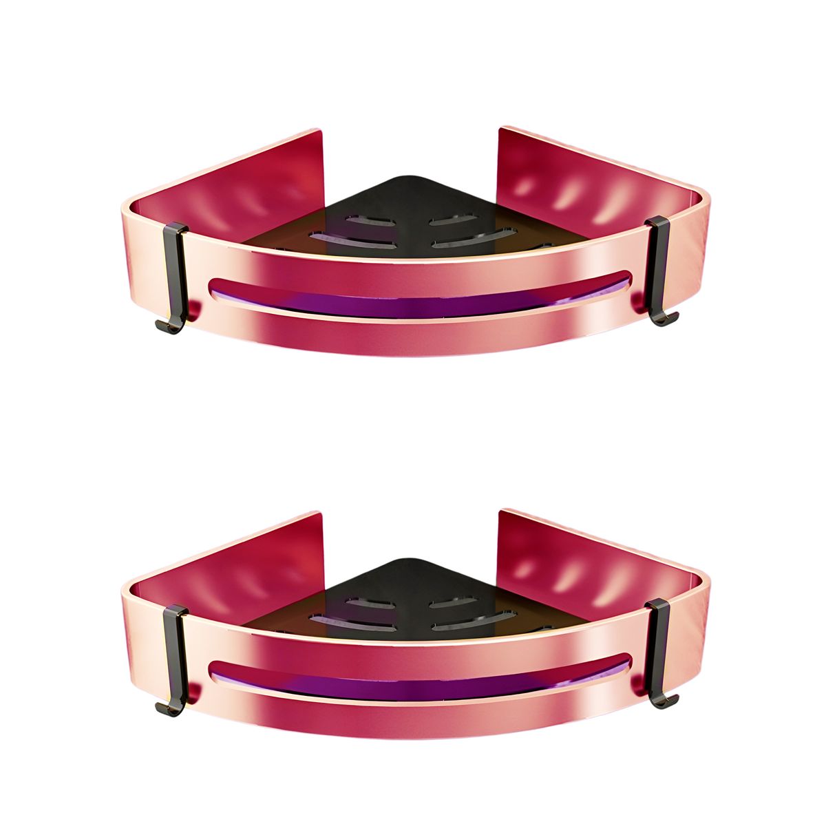 GENERICO - Set 2 Esquineros de Baño Acero Mate Smarthome Bronce Negro