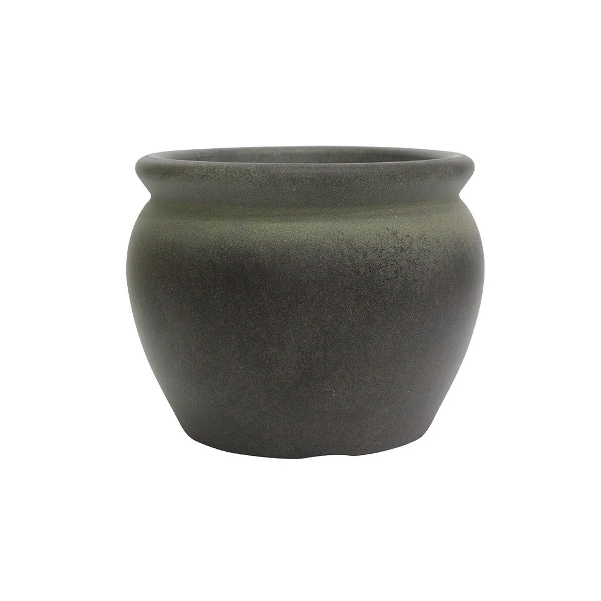 NECTAR - Macetero Rumania Patina Gris Redondo Poliresina Diámetro 48 cm x Alto 37 cm