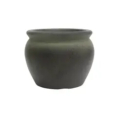 NECTAR - Macetero Rumania Patina Gris Redondo Poliresina Diámetro 48 cm x Alto 37 cm
