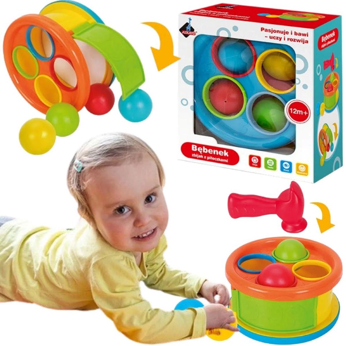 GENERICO - Tambor Y Juego De Encaje 2 En 1 Para Niños