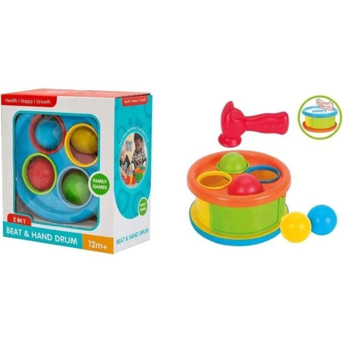 GENERICO - Tambor Y Juego De Encaje 2 En 1 Para Niños