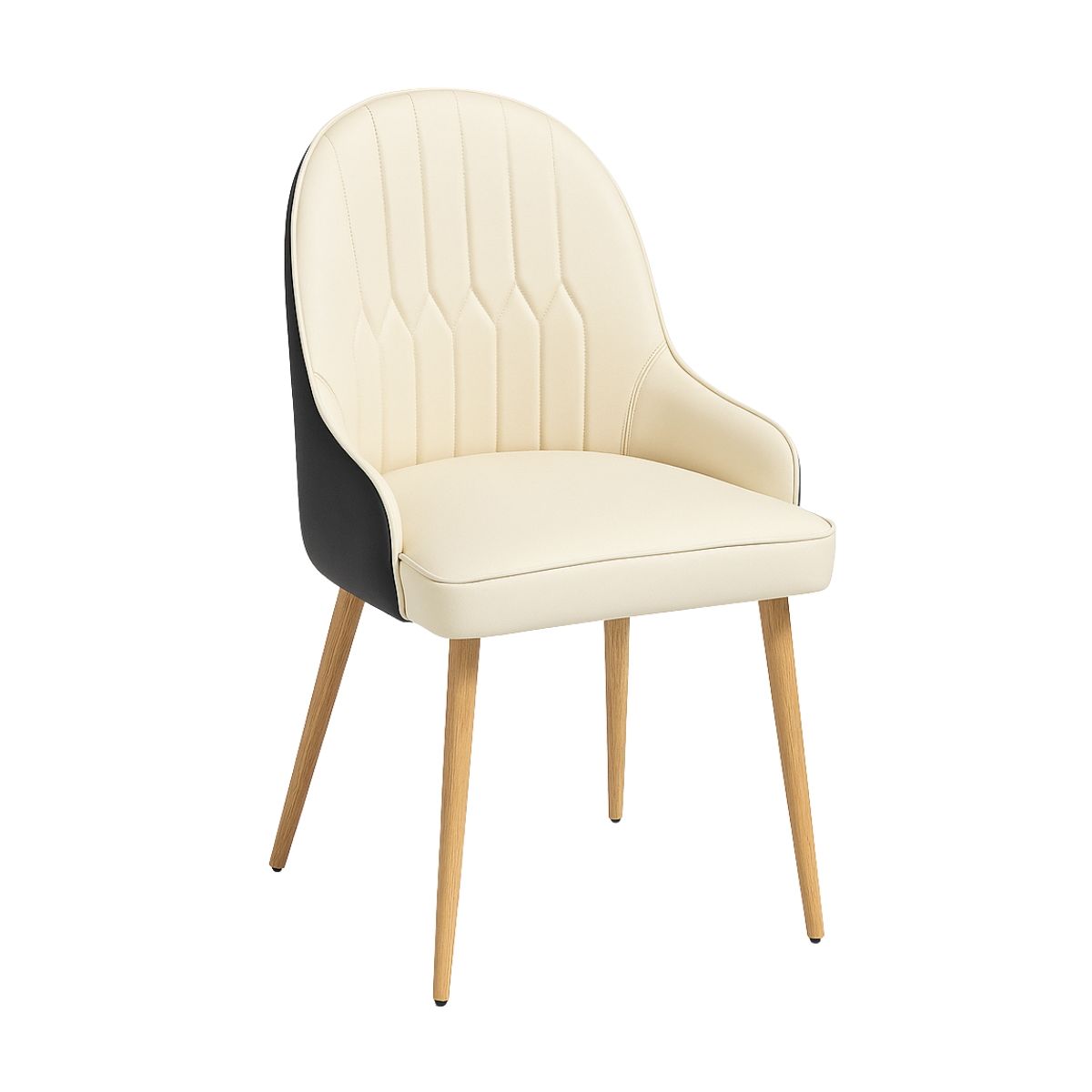 HABITA2 CHILE - Silla Tapizada con Patas Metálicas color Madera - Malala Wood