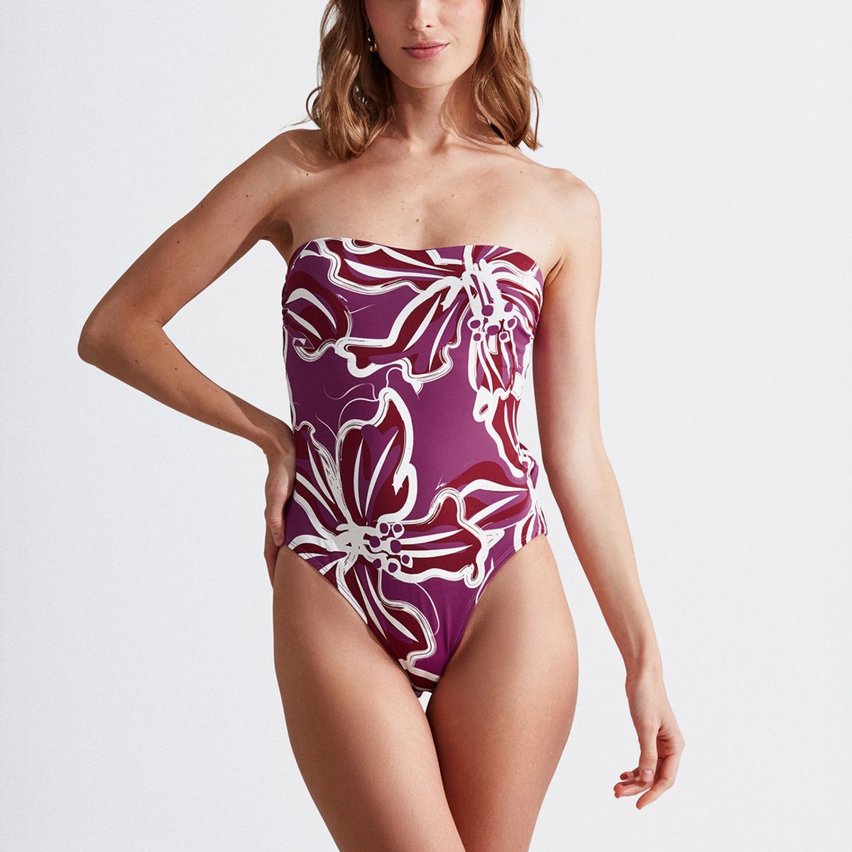 LOUNGE - Traje De Baño Strapless Floral Paradiso LOUNGE