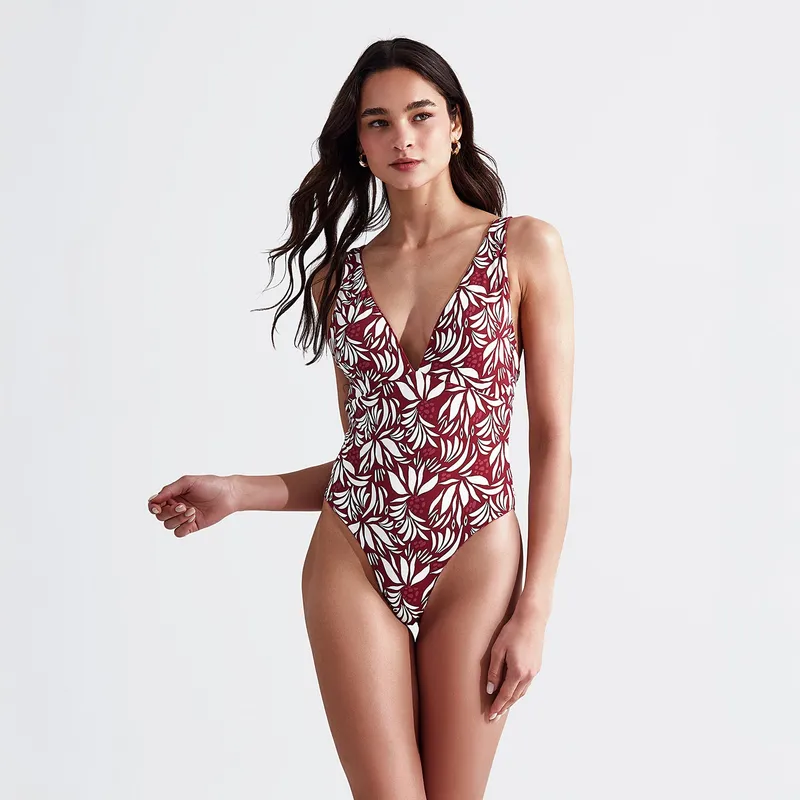 LOUNGE - Traje De Baño Mujer Paradiso Hojas Reversible